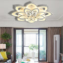 Contemporary Led Acrylic Flushmount Ceiling Light With Crystal Drop In Warm/White - 27’/31.5’ W
