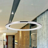 Contemporary Led Acrylic Round Ceiling Pendant Chandelier - 1/2/3-Head Silver Warm/White Light /