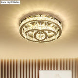 Contemporary Led Bedroom Ceiling Light In Chrome With Double C Shape Design