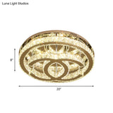 Contemporary Led Bedroom Ceiling Light In Chrome With Double C Shape Design