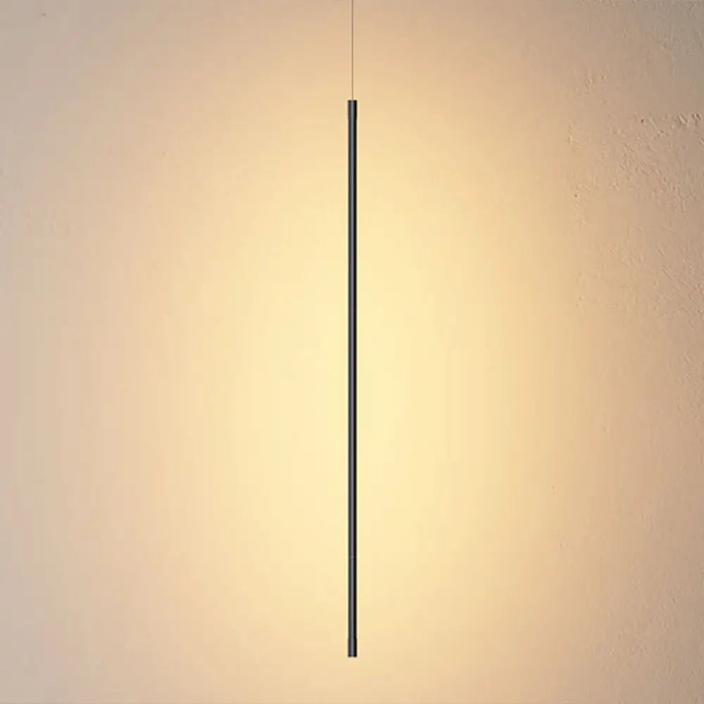 Contemporary Led Black Metal Pendant Light - Stylish Ceiling Suspension Lamp / Warm