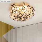 Contemporary Led Blossoming Flower Acrylic Flush Mount Ceiling Light Fixture In White/Black/Blue