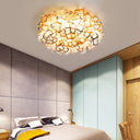 Contemporary Led Blossoming Flower Acrylic Flush Mount Ceiling Light Fixture In White/Black/Blue