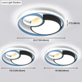 Contemporary Led Blue Flush Mount Ceiling Light - Acrylic Close-To-Ceiling Lighting