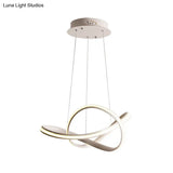 Contemporary Led Ceiling Chandelier Light In Gray-White For Dining Room