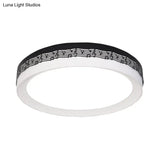 Contemporary Led Ceiling Lamp In Black Round 18’/22’/30’ Dia Flush Mount With Warm/White