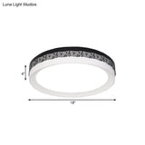 Contemporary Led Ceiling Lamp In Black Round 18’/22’/30’ Dia Flush Mount With Warm/White