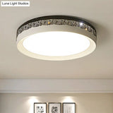 Contemporary Led Ceiling Lamp In Black Round 18’/22’/30’ Dia Flush Mount With Warm/White
