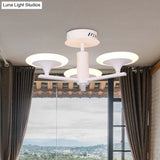Contemporary Led Ceiling Lamp With Radial Design And Acrylic Shade In White/Warm Light