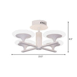 Contemporary Led Ceiling Lamp With Radial Design And Acrylic Shade In White/Warm Light