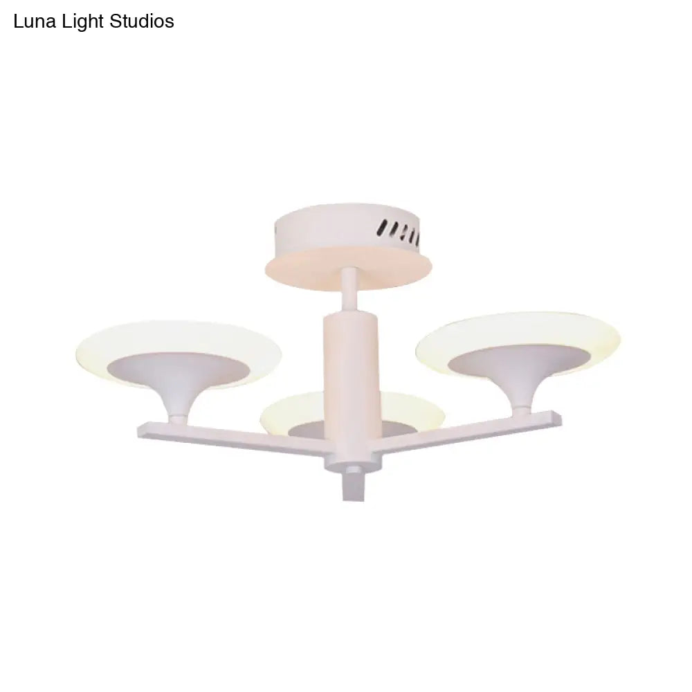 Contemporary Led Ceiling Lamp With Radial Design And Acrylic Shade In White/Warm Light