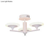 Contemporary Led Ceiling Lamp With Radial Design And Acrylic Shade In White/Warm Light