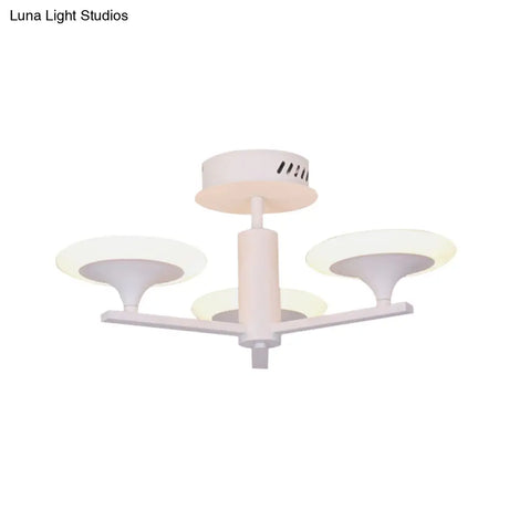 Contemporary Led Ceiling Lamp With Radial Design And Acrylic Shade In White/Warm Light