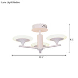 Contemporary Led Ceiling Lamp With Radial Design And Acrylic Shade In White/Warm Light