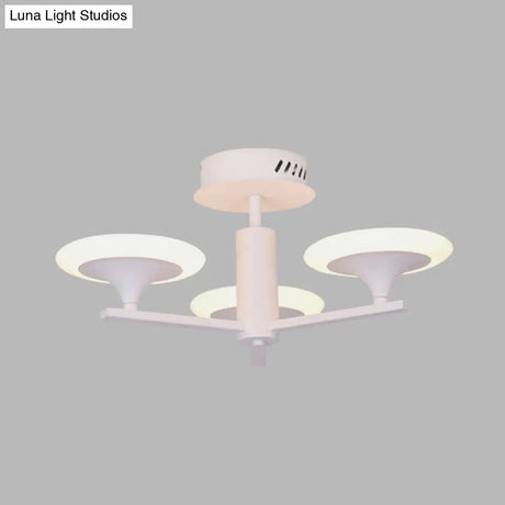 Contemporary Led Ceiling Lamp With Radial Design And Acrylic Shade In White/Warm Light