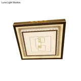 Contemporary Led Ceiling Light - Acrylic White Flush Mount Remote Control Stepless Dimming 3 Color