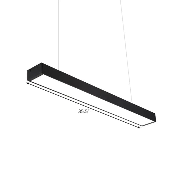 Contemporary Rectangular Acrylic Office Ceiling Light - Led Flush Mount Black Finish Wider Options