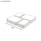 Contemporary Led Ceiling Light For Bedroom - White Finish With Warm/White Lighting And Square