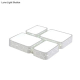Contemporary Led Ceiling Light For Bedroom - White Finish With Warm/White Lighting And Square