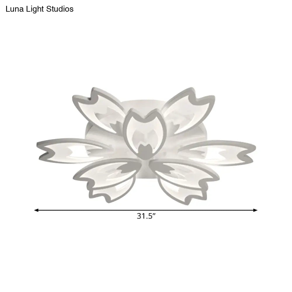 Contemporary Led Ceiling Light With Acrylic Buds - Warm/White/Natural Options 3/5/9 - Head Flush