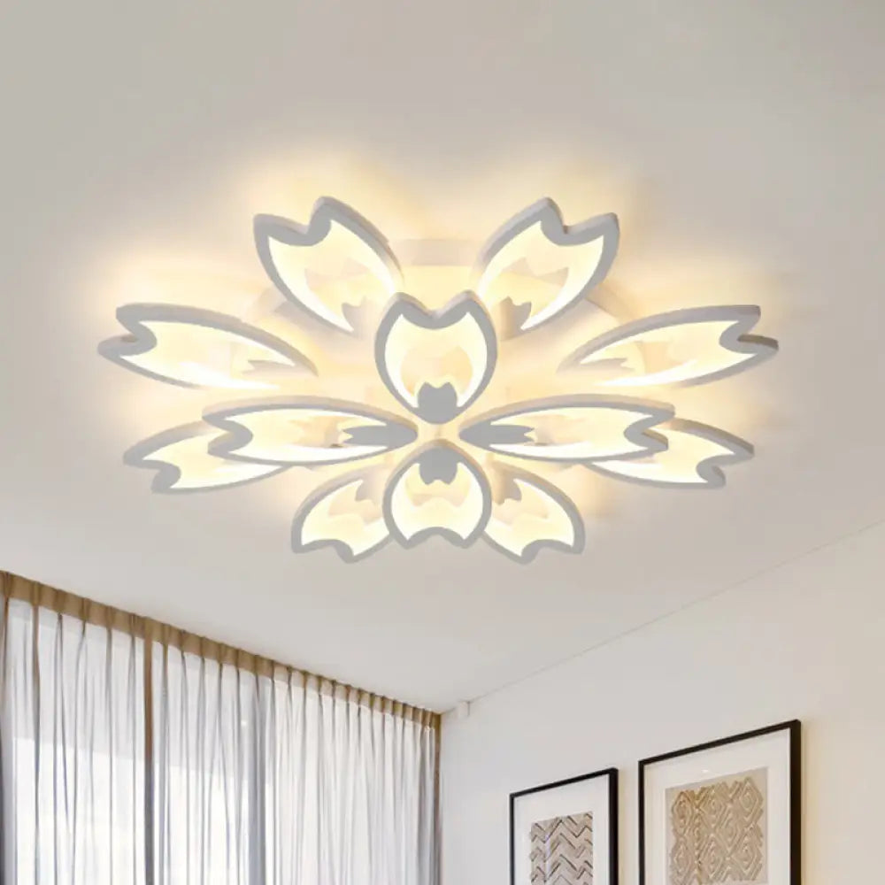 Contemporary Led Ceiling Light With Acrylic Buds - Warm/White/Natural Options 3/5/9 - Head Flush