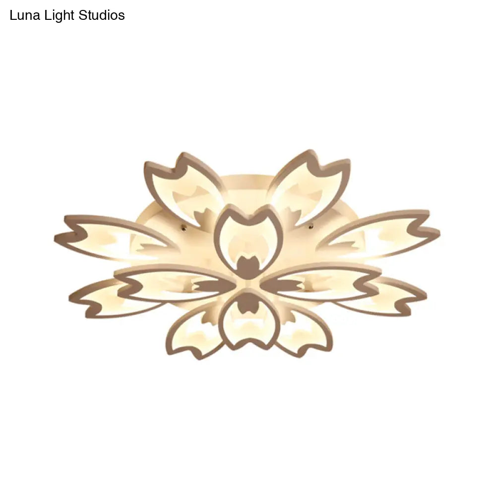 Contemporary Led Ceiling Light With Acrylic Buds - Warm/White/Natural Options 3/5/9 - Head Flush