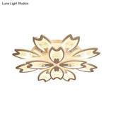 Contemporary Led Ceiling Light With Acrylic Buds - Warm/White/Natural Options 3/5/9 - Head Flush