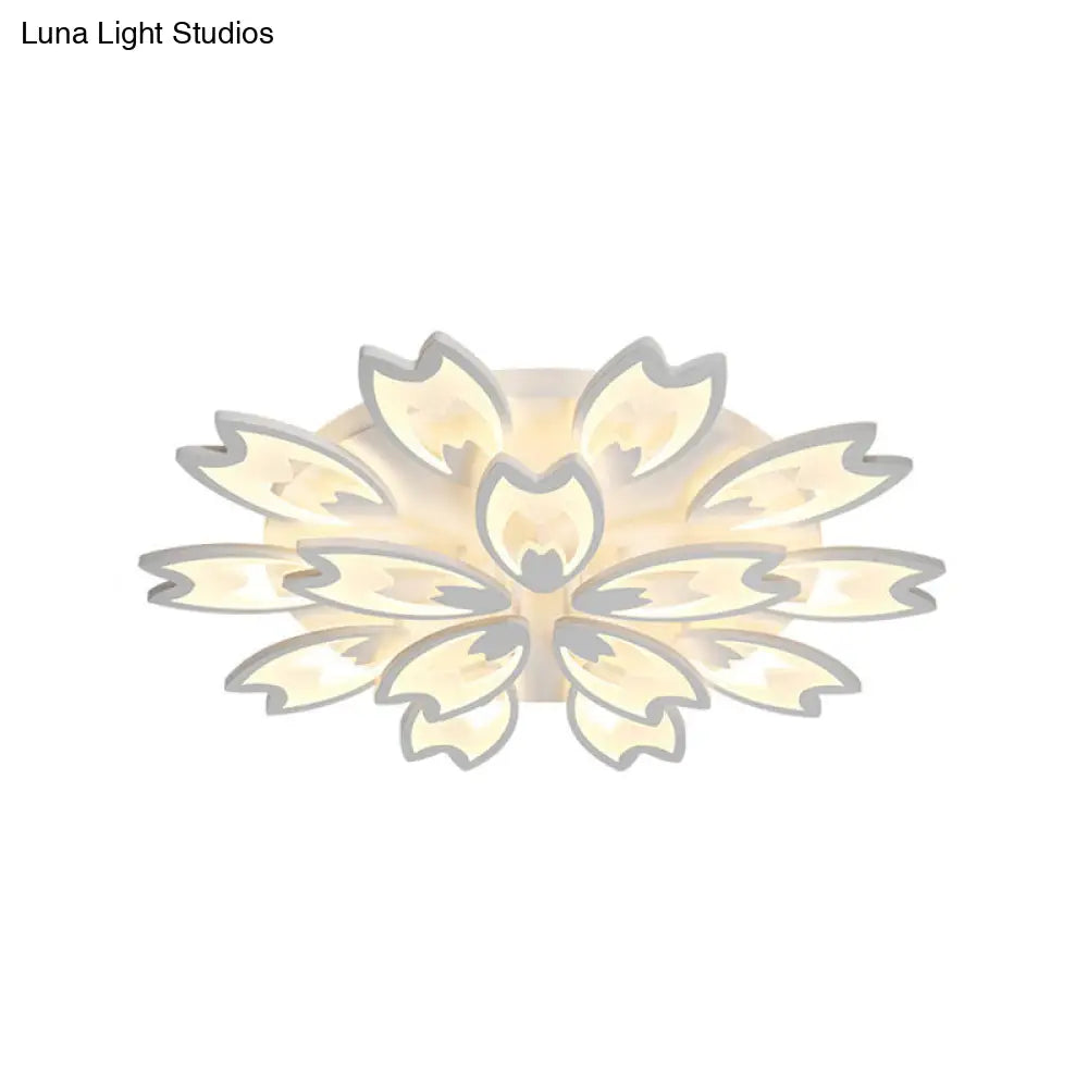 Contemporary Led Ceiling Light With Acrylic Buds - Warm/White/Natural Options 3/5/9 - Head Flush