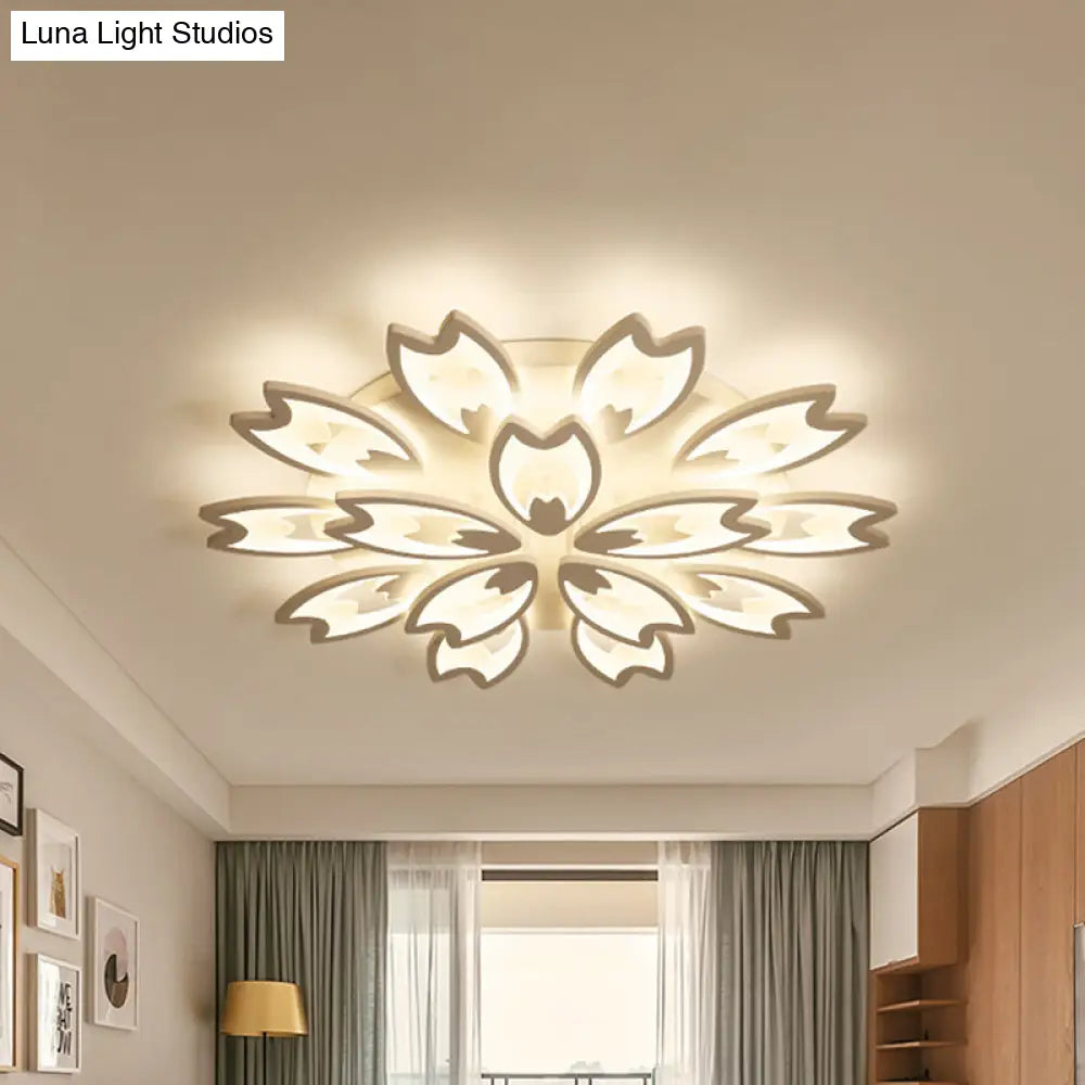 Contemporary Led Ceiling Light With Acrylic Buds - Warm/White/Natural Options 3/5/9 - Head Flush