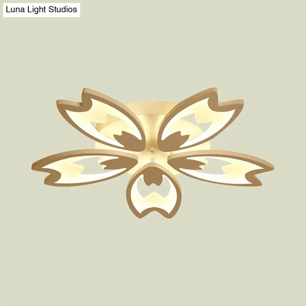 Contemporary Led Ceiling Light With Acrylic Buds - Warm/White/Natural Options 3/5/9 - Head Flush