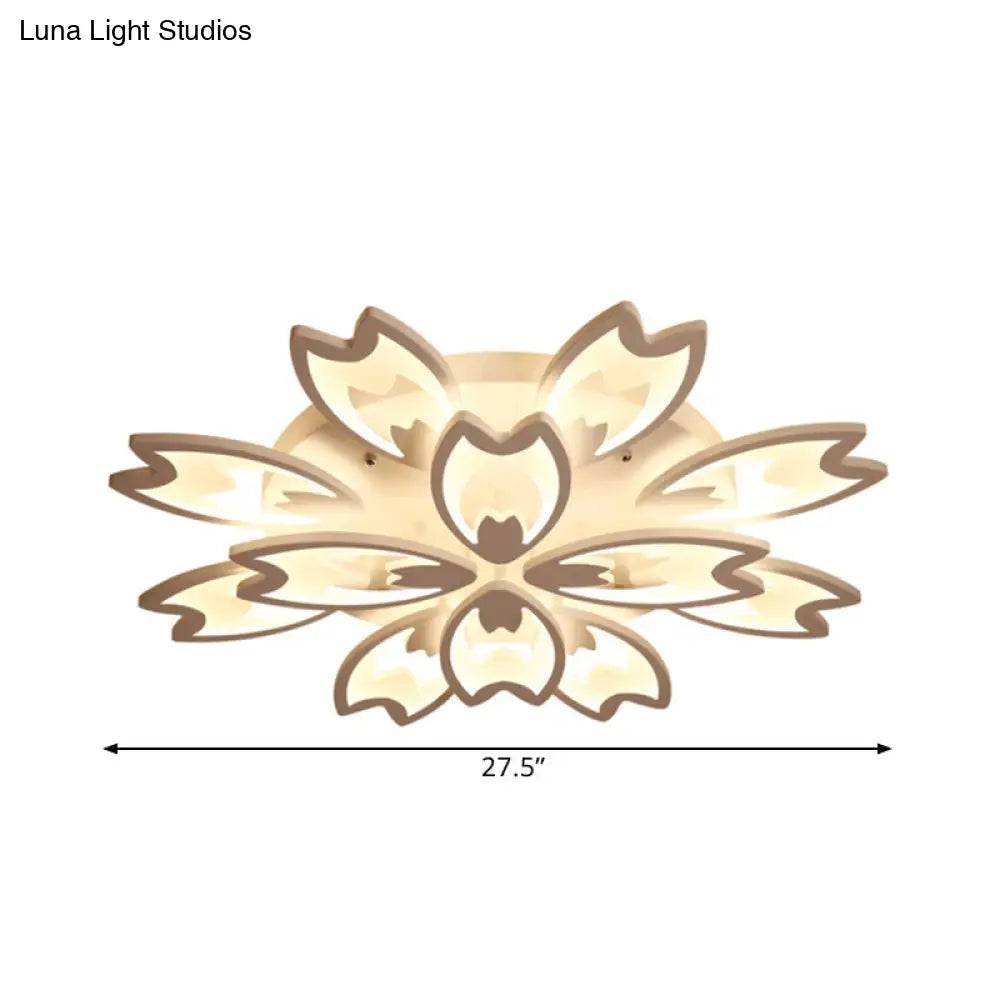 Contemporary Led Ceiling Light With Acrylic Buds - Warm/White/Natural Options 3/5/9 - Head Flush