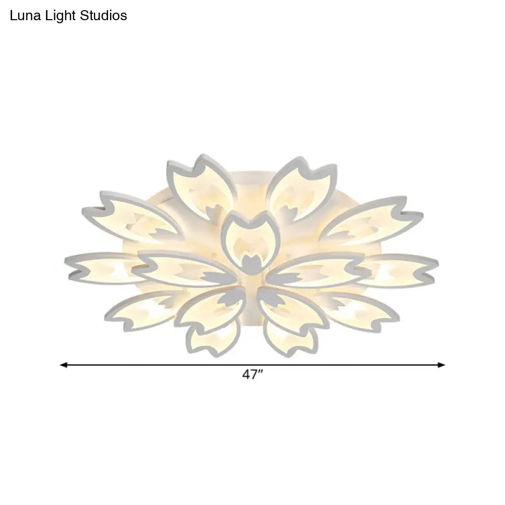 Contemporary Led Ceiling Light With Acrylic Buds - Warm/White/Natural Options 3/5/9 - Head Flush