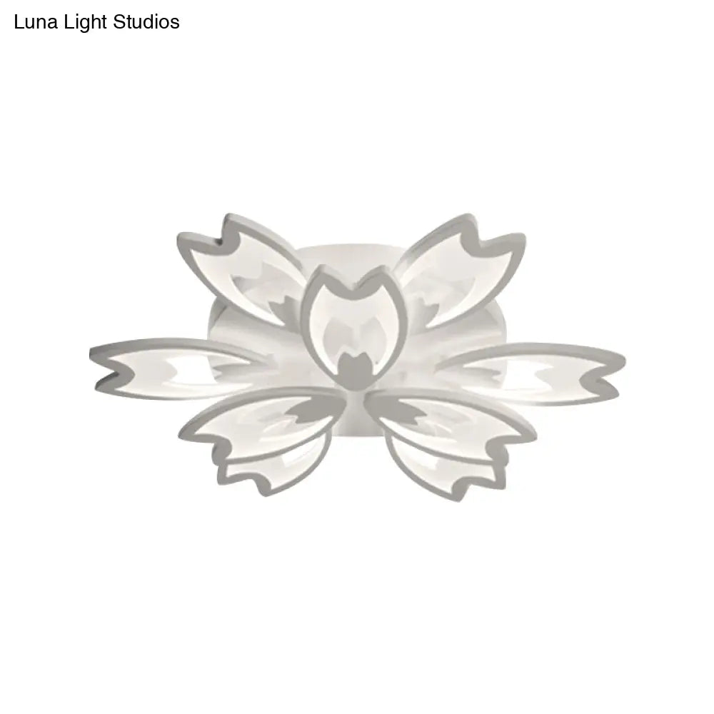 Contemporary Led Ceiling Light With Acrylic Buds - Warm/White/Natural Options 3/5/9 - Head Flush