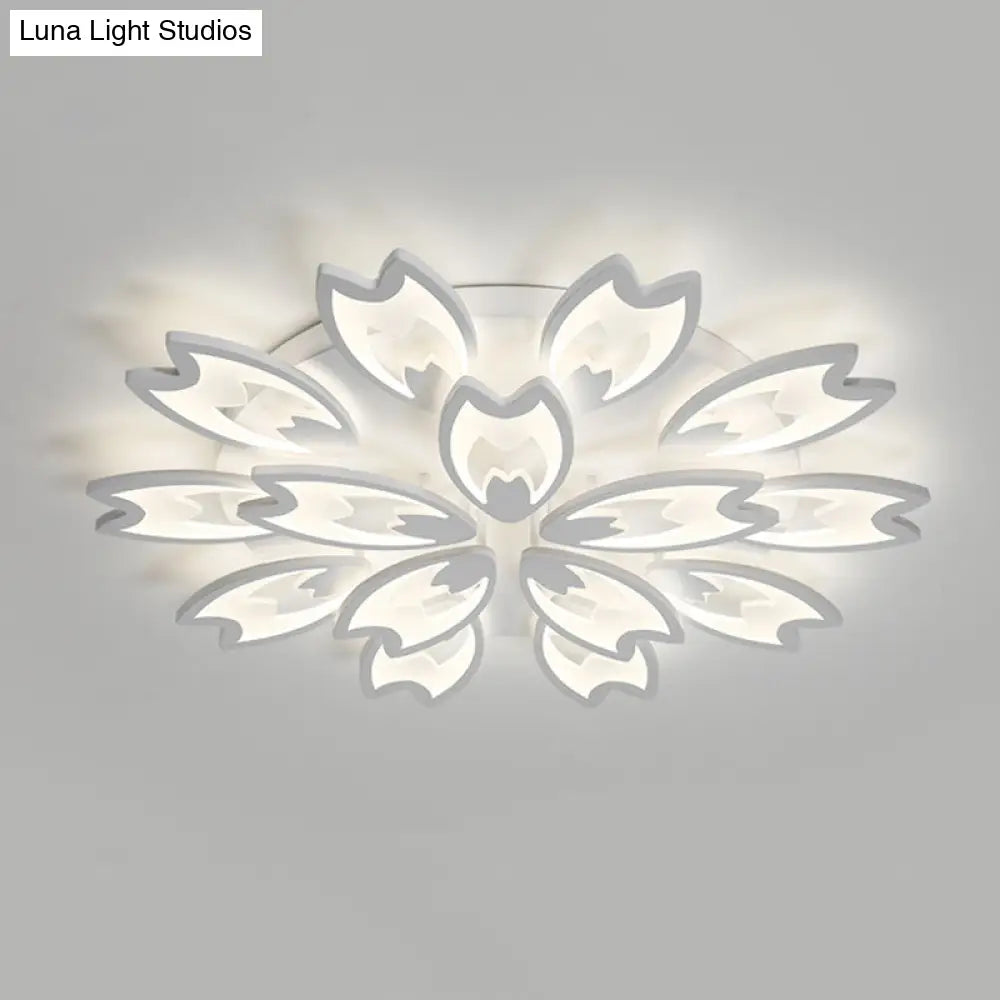 Contemporary Led Ceiling Light With Acrylic Buds - Warm/White/Natural Options 3/5/9 - Head Flush