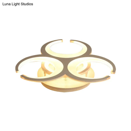 Contemporary Led Ceiling Mount Light: 19.5’/23.5’ Restaurant Ring | Acrylic White Flush