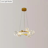 Contemporary Led Chandelier Pendant Light With Clear Glass Ball Shape In Gold