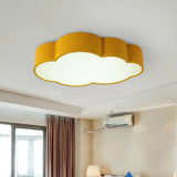 Contemporary Led Cloud Iron Flush Ceiling Light For Kids Bedroom - Yellow/Blue 20.5’/24.5’ Long