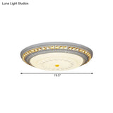 Contemporary Led Crystal Accent Ceiling Light Fixture - White 19.5’/23.5’/31.5’ Width