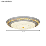 Contemporary Led Crystal Accent Ceiling Light Fixture - White 19.5’/23.5’/31.5’ Width
