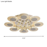 Contemporary Led Crystal Ball Flushmount Ceiling Lamp Wide 25.5’/31.5’ - Perfect For Living Room