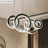 Contemporary Led Crystal Pendant Light - Black Cluster Design For Living Room
