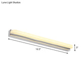 Contemporary Led Cylinder Bar Light In Nickel For Shower Room Vanity - Warm/White
