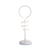 Contemporary Led Desk Lamp - White Lollipop Light With Spiral Design Warm/White Ideal For Reading