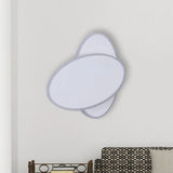 Contemporary Led Double Oval Wall Sconce Light With Acrylic Shade In White/Black Finish - Warm/White