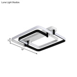 Contemporary Led Flush Ceiling Light: Round Edge Metal Black/White White/Warm Light - 18’/21.5