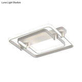 Contemporary Led Flush Ceiling Light: Round Edge Metal Black/White White/Warm Light - 18’/21.5