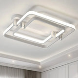 Contemporary Led Flush Ceiling Light: Round Edge Metal Black/White White/Warm Light - 18’/21.5