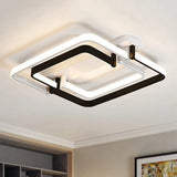 Contemporary Led Flush Ceiling Light: Round Edge Metal Black/White White/Warm Light - 18’/21.5