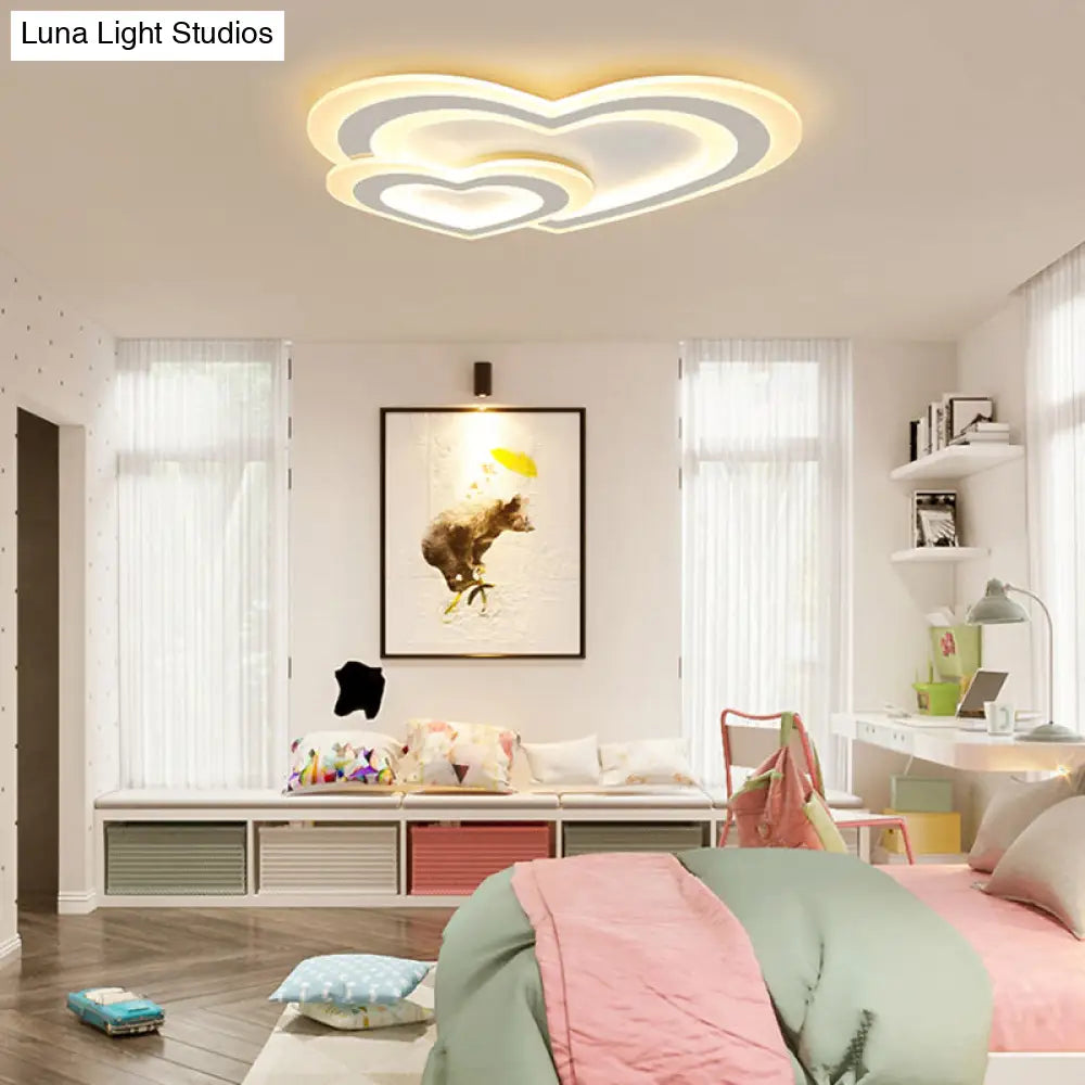 Contemporary Led Flush Ceiling Light: Slim Panel Lamp For Living Room In White Acrylic
