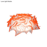 Contemporary Led Flush Ceiling Light With Twist Acrylic Shade - Vibrant Pink/Orange/Blue For